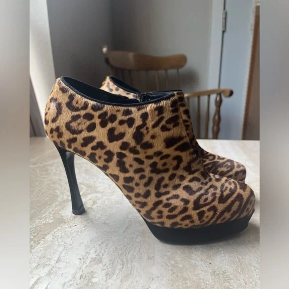 YSL Leopard Print Booties 36.5 - Picture 2 of 12
